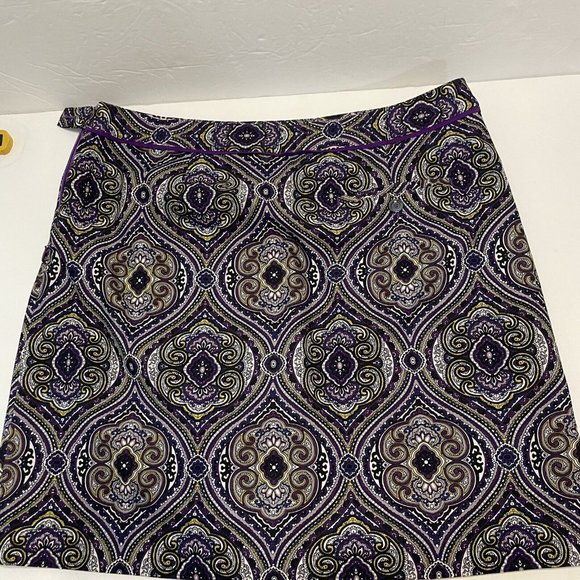 EP Pro Ladies Sz 10 Golf Tennis skort Colorful Stretch Geometric Zipper Pockets - Picture 7 of 7